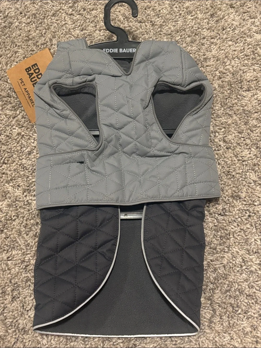 NWT Eddie Bauer Pet Richaland Two-Tone Quilted Dog Puffer Jacket Medium